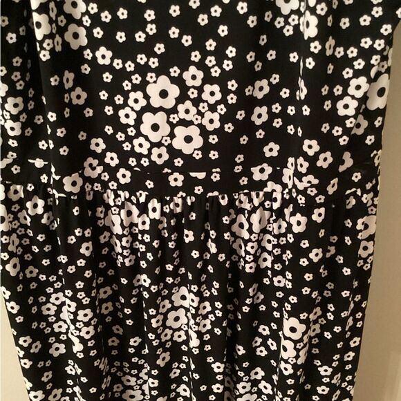 MICHAEL KORS SIZE XL BLACK FLORAL PRINTED KEYHOLE MAXI DRESS - Picture 6 of 9